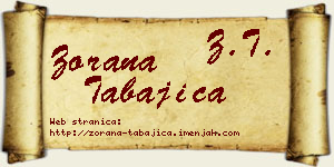 Zorana Tabajica vizit kartica